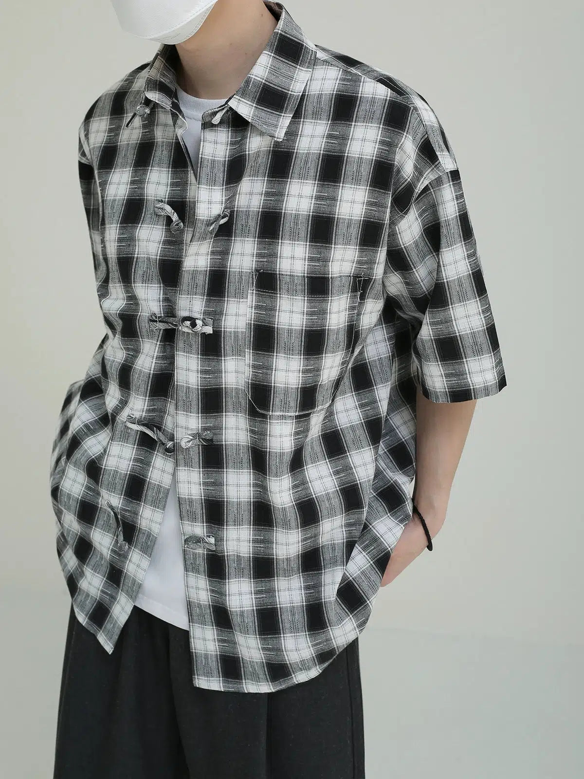 Short-Sleeve Plaid Shirt