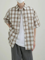 Short-Sleeve Plaid Shirt