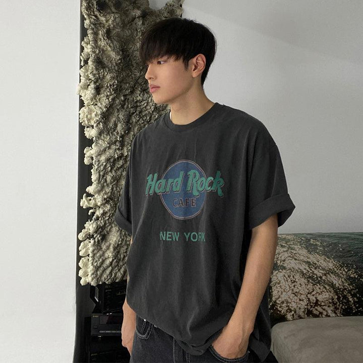 Short Sleeve Vintage Print T-shirt
