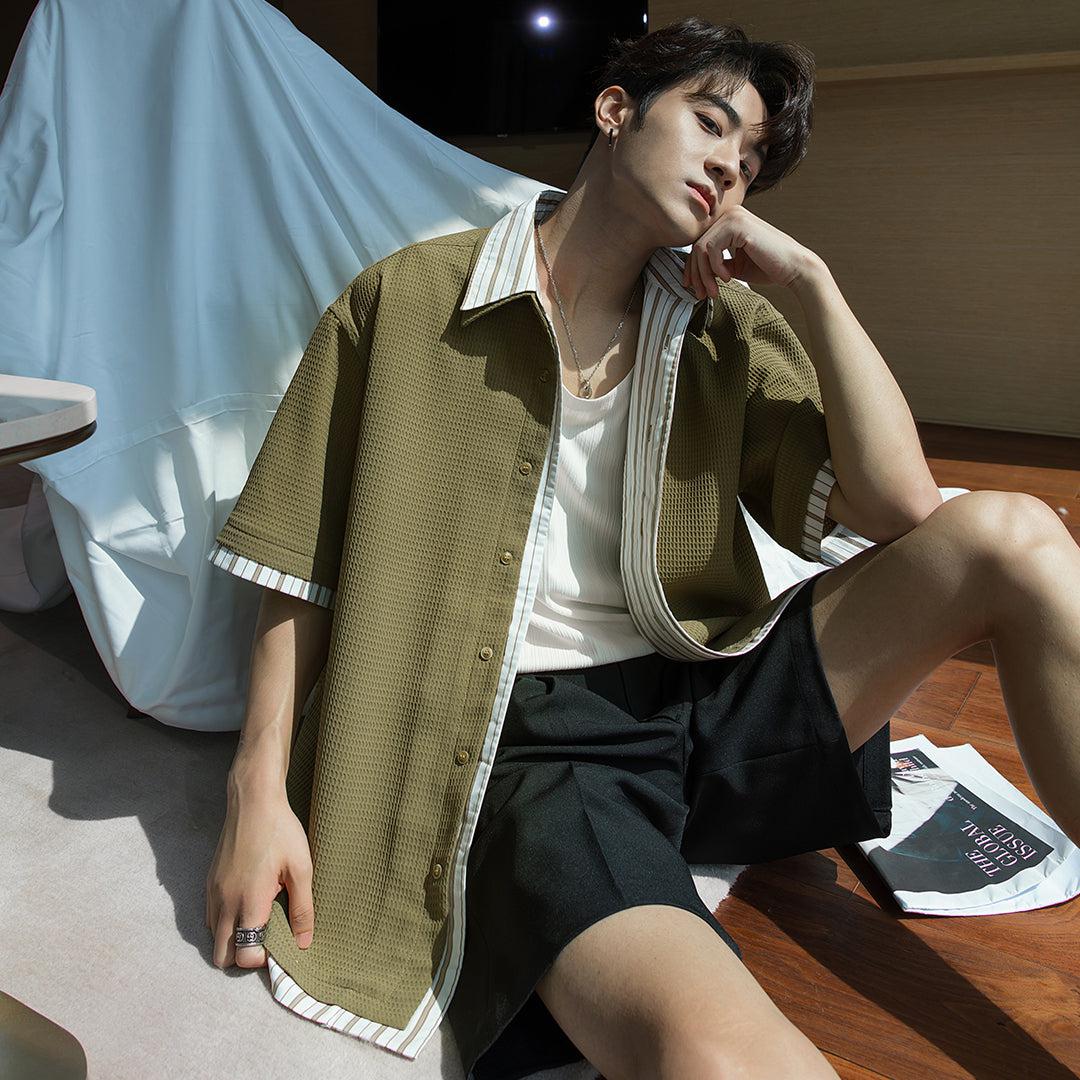 Short Sleeve Waffle Overshirt