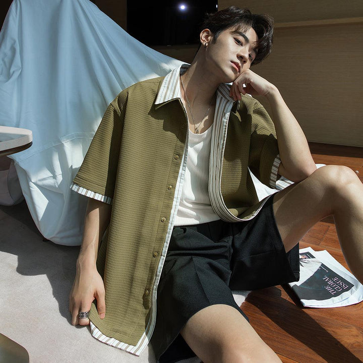 Short Sleeve Waffle Overshirt