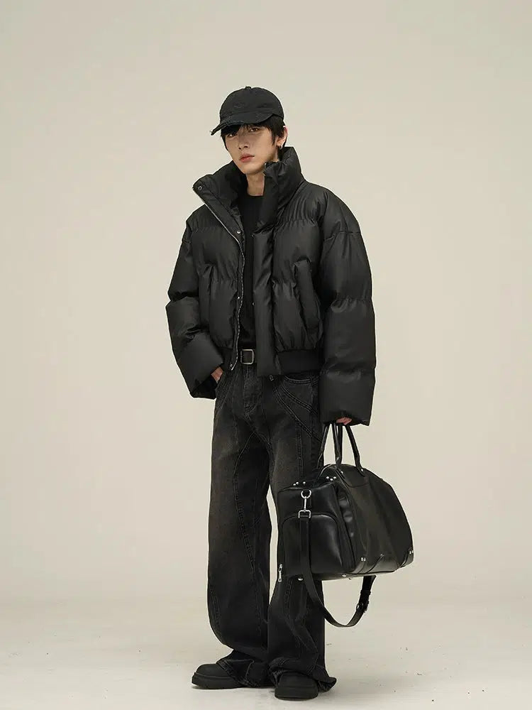 Smyeon Stand collar short volume jacket