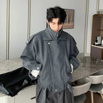 Short Woolen Zipper Jacket