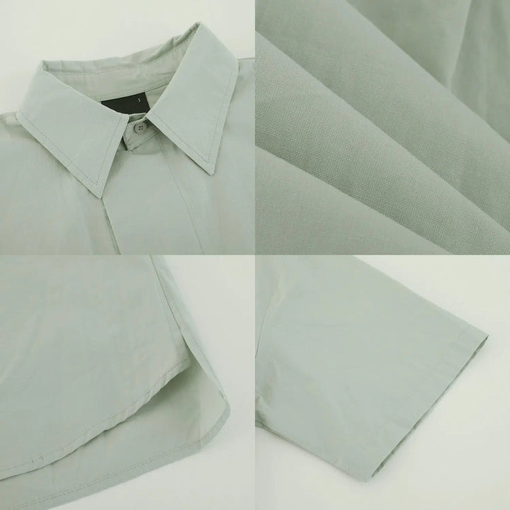Short-sleeved Color Casual Shirt