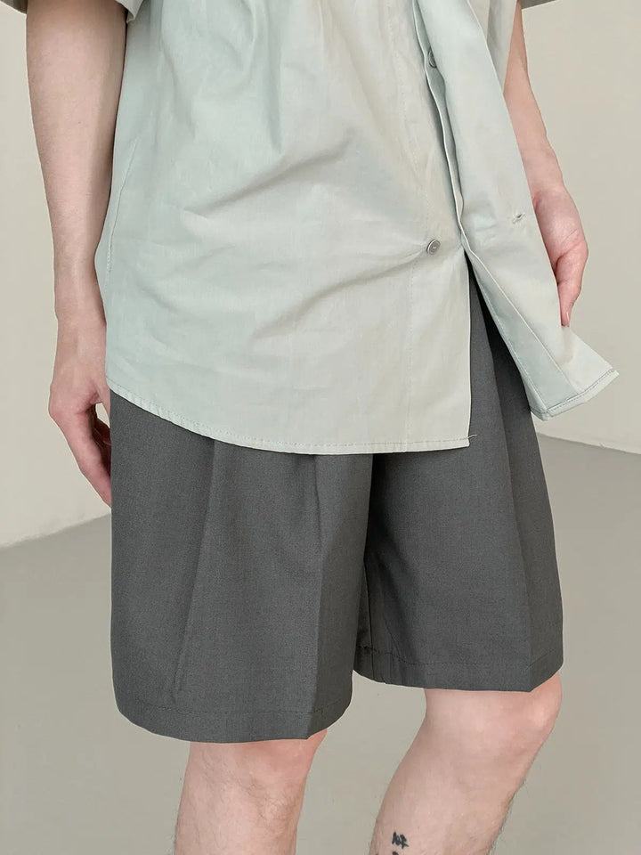 Short-sleeved Color Casual Shirt