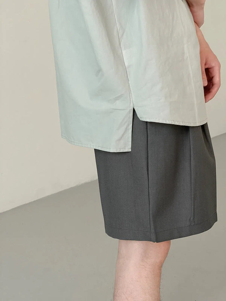 Short-sleeved Color Casual Shirt