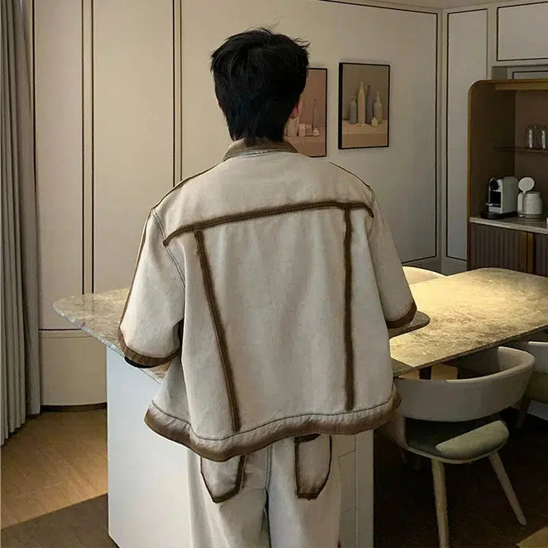 Short-sleeved Denim Suit