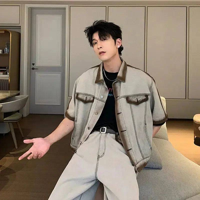 Short-sleeved Denim Suit