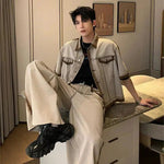 Short-sleeved Denim Suit