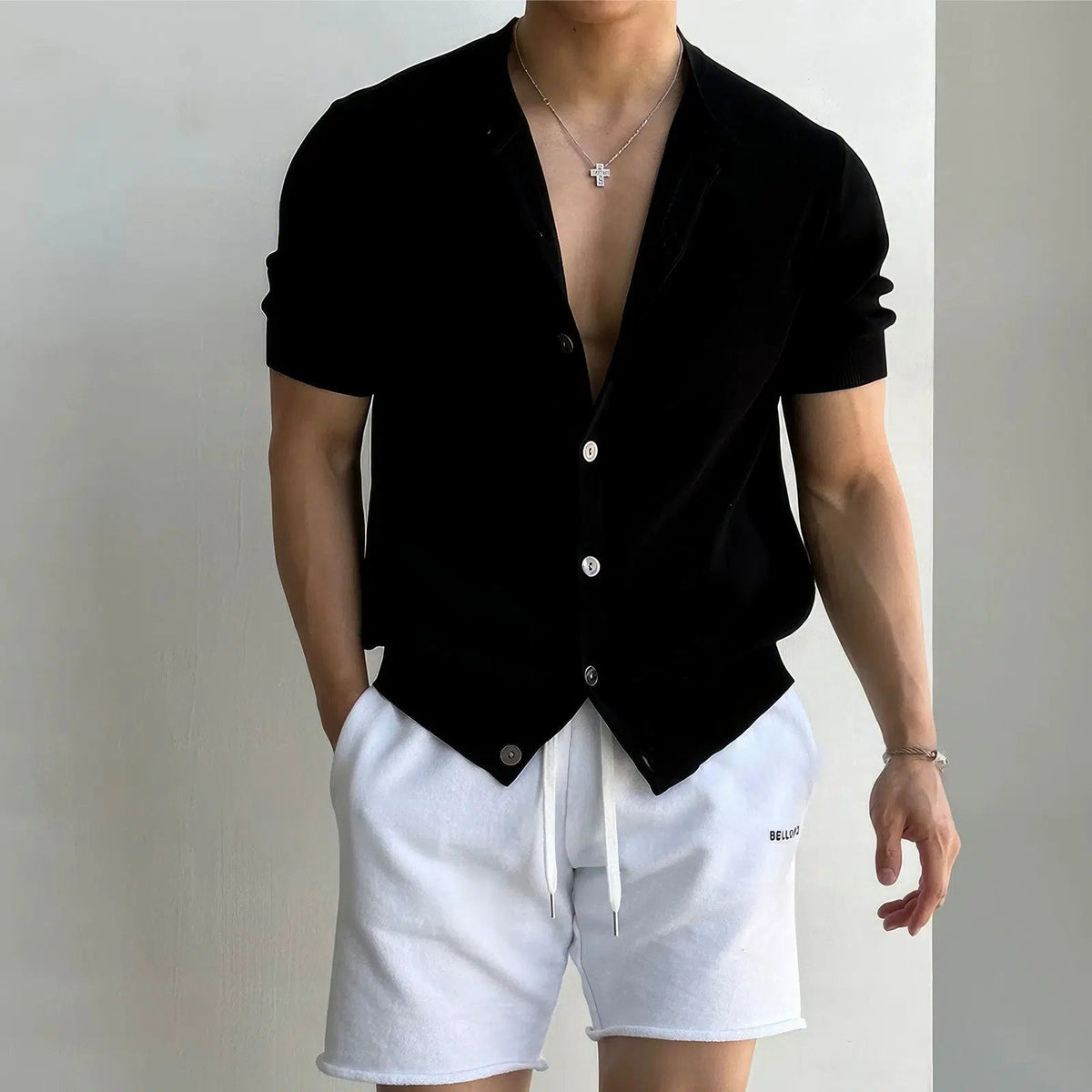 Short-sleeved Knitted Cardigan