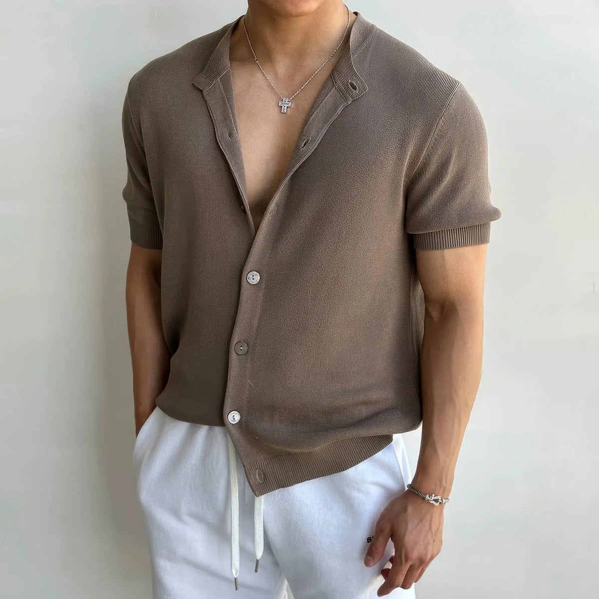 Short-sleeved Knitted Cardigan