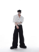 Short-sleeved Metal Zipper Loose Cardigan