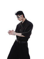 Short-sleeved Metal Zipper Loose Cardigan