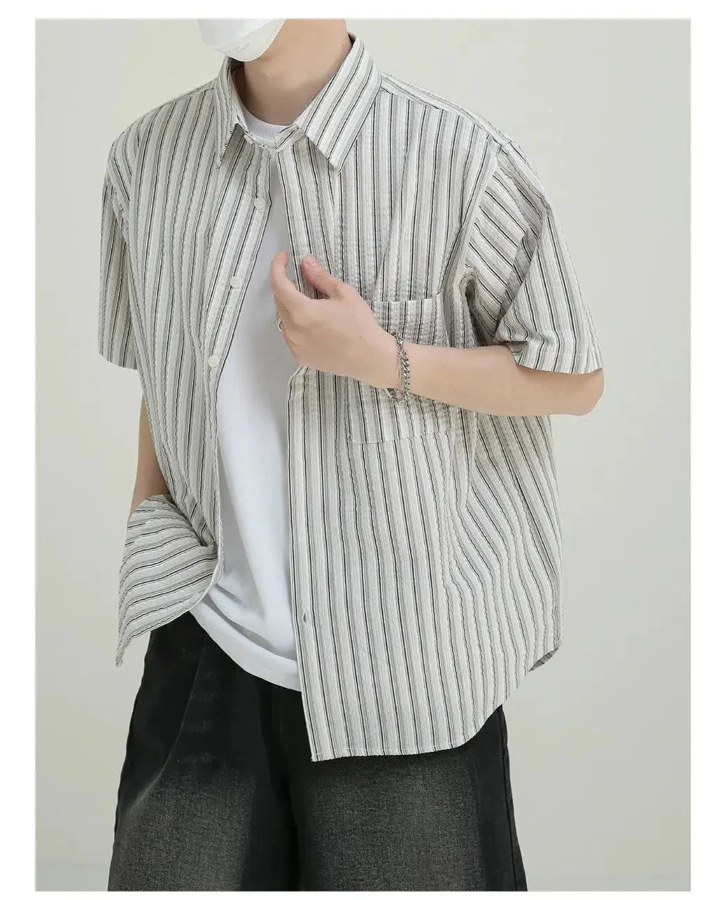 Short-sleeved Striped Shirt