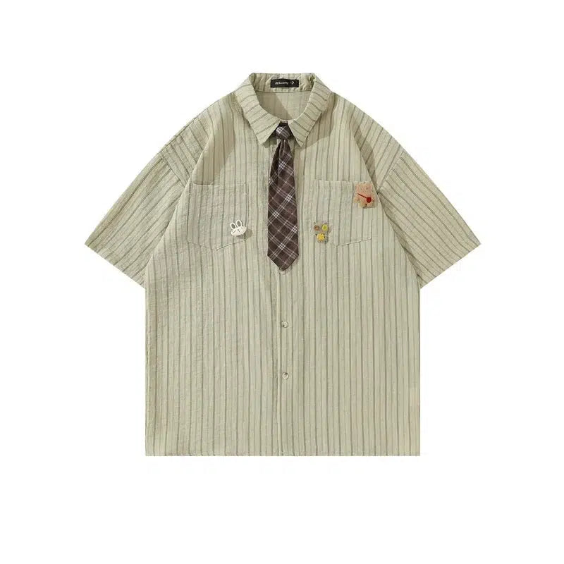 Short-sleeved Striped Shirt