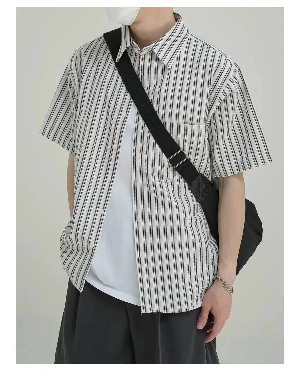 Short-sleeved Striped Shirt