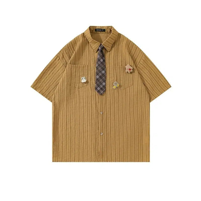 Short-sleeved Striped Shirt