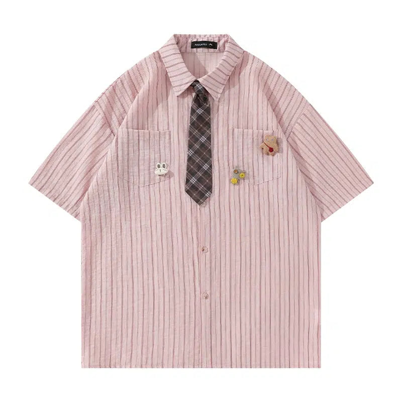 Short-sleeved Striped Shirt