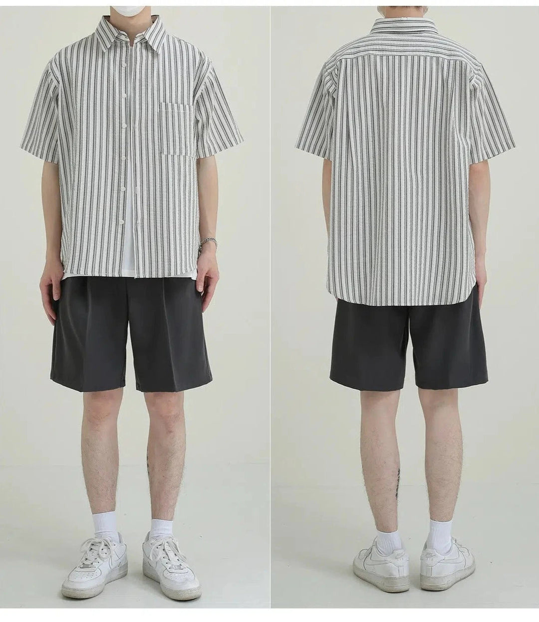 Short-sleeved Striped Shirt