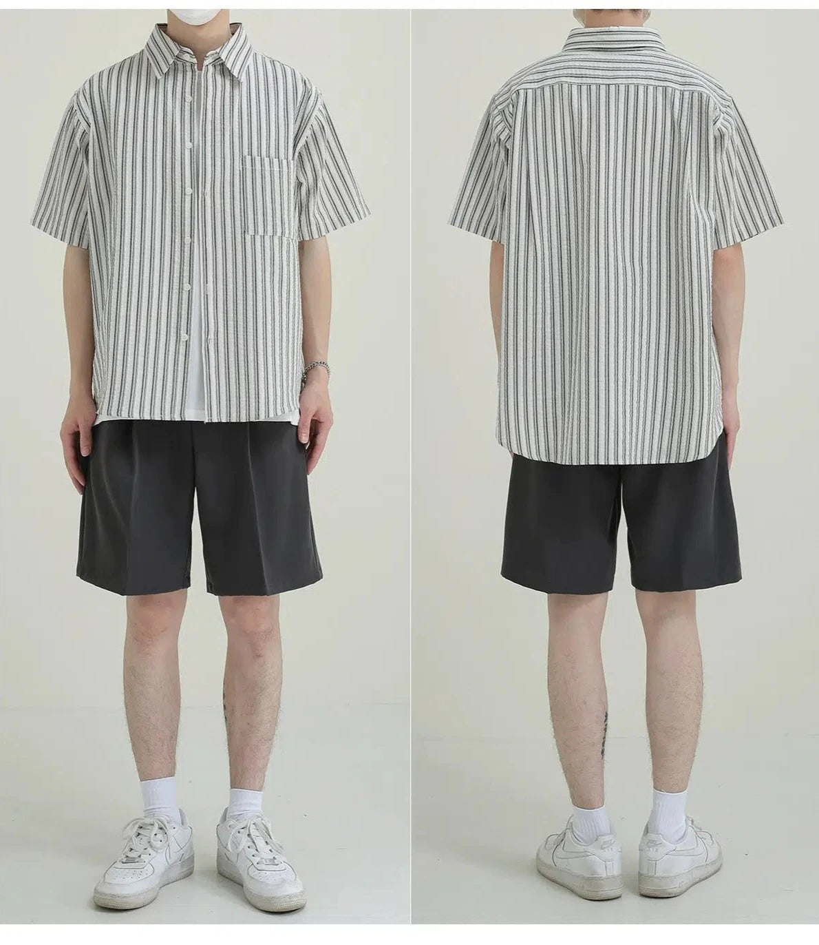 Short-sleeved Striped Shirt