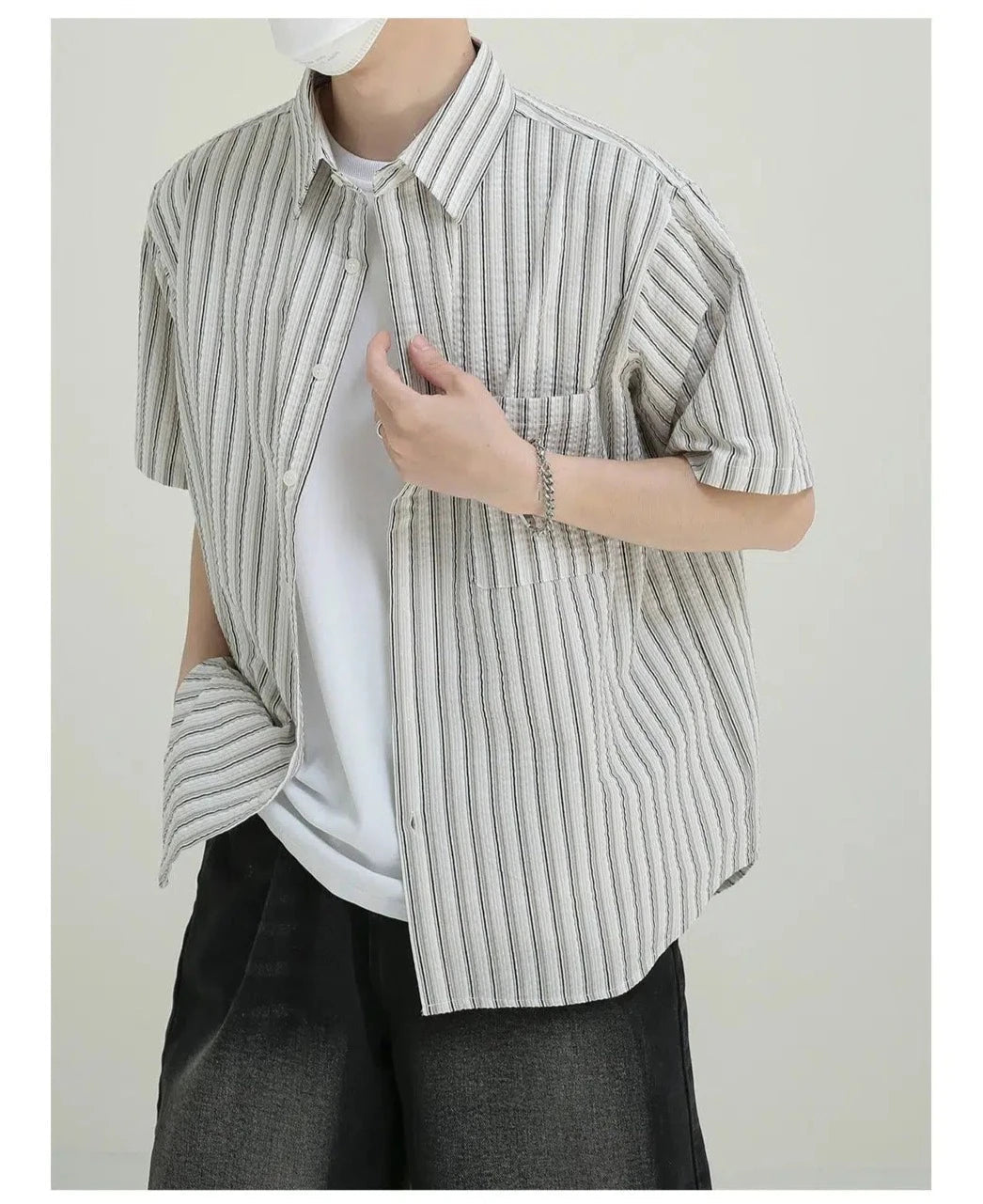 Short-sleeved Striped Shirt