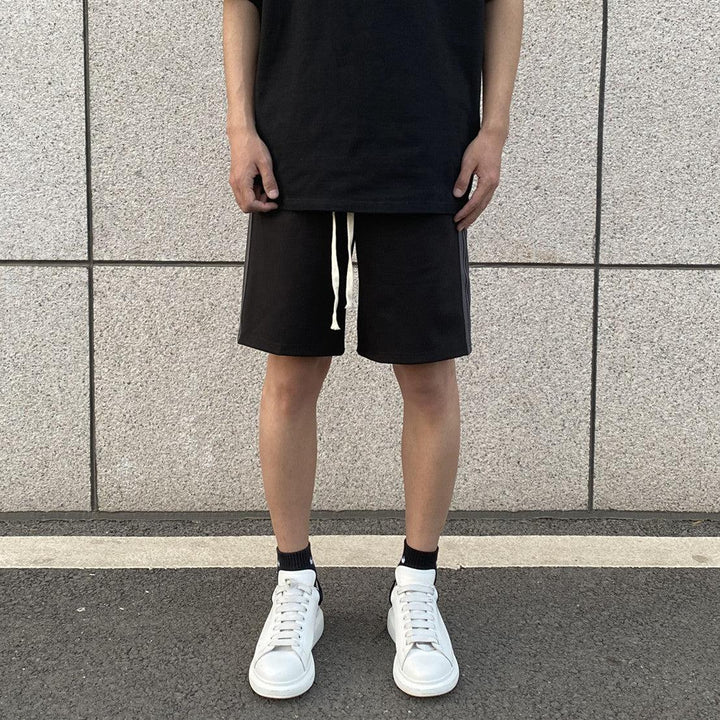 Side Grey Striped Casual Short