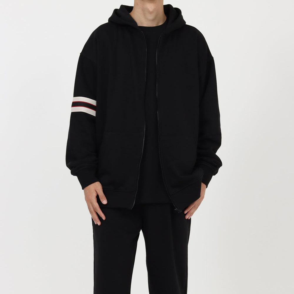 Side Ribbon Cardigan Zipper Hooded Sweater