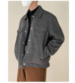 Side Seam Pocket Suede Jacket