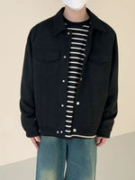 Side Seam Pocket Suede Jacket