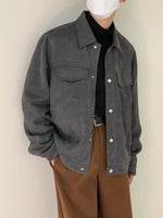 Side Seam Pocket Suede Jacket