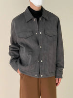 Side Seam Pocket Suede Jacket