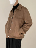 Side Seam Pocket Suede Jacket