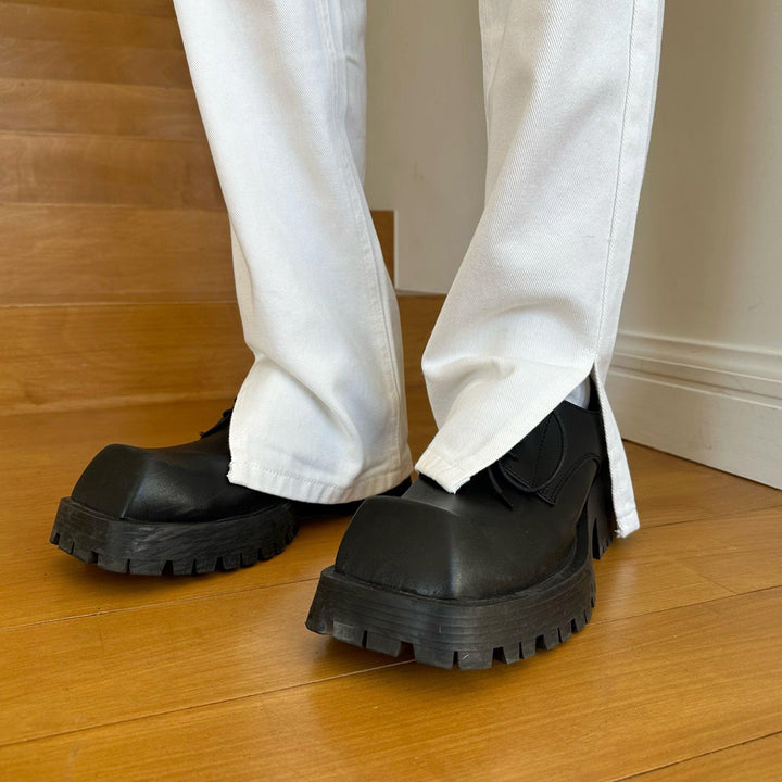 Side Slit Straight Leg Jeans