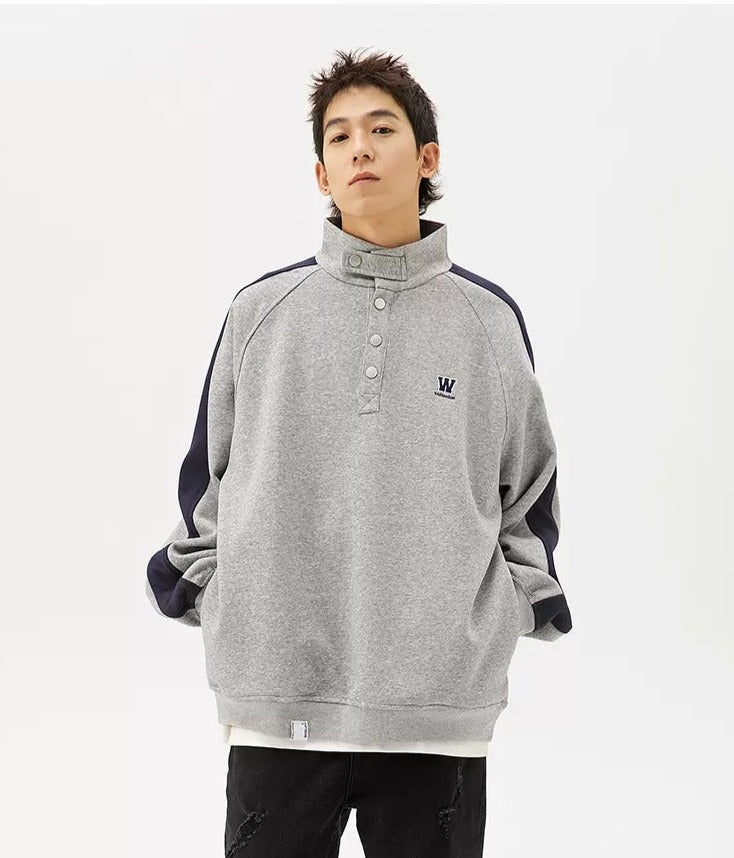 Side Stripe Half-Zip Pocket Sweatshirt