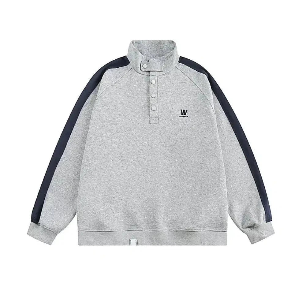 Side Stripe Half-Zip Pocket Sweatshirt