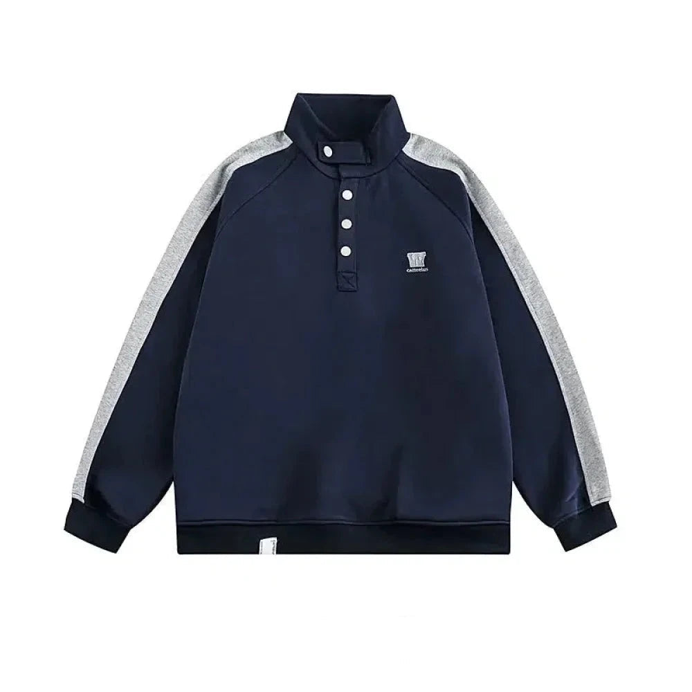 Side Stripe Half-Zip Pocket Sweatshirt