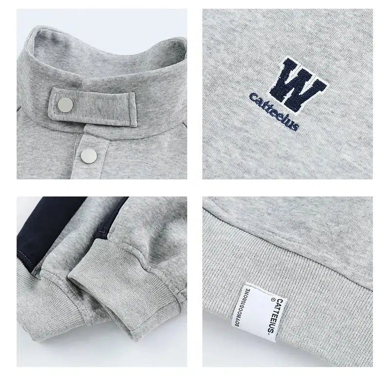 Side Stripe Half-Zip Pocket Sweatshirt