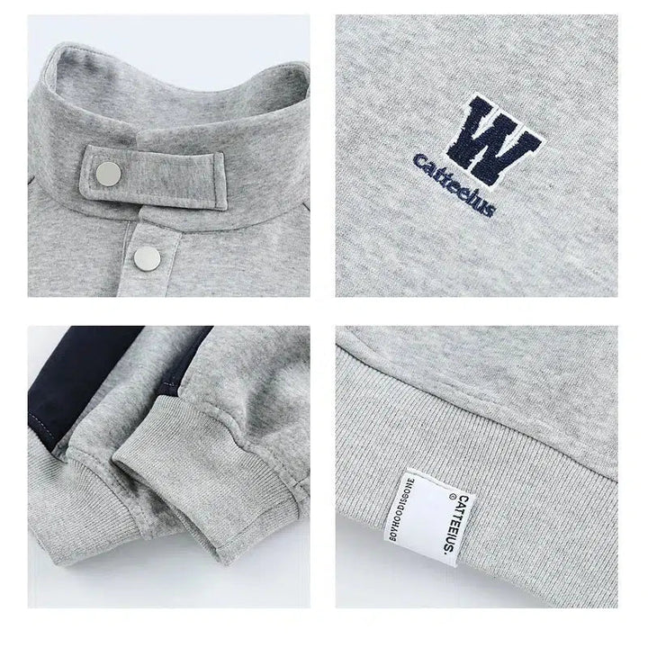 Side Stripe Half-Zip Pocket Sweatshirt