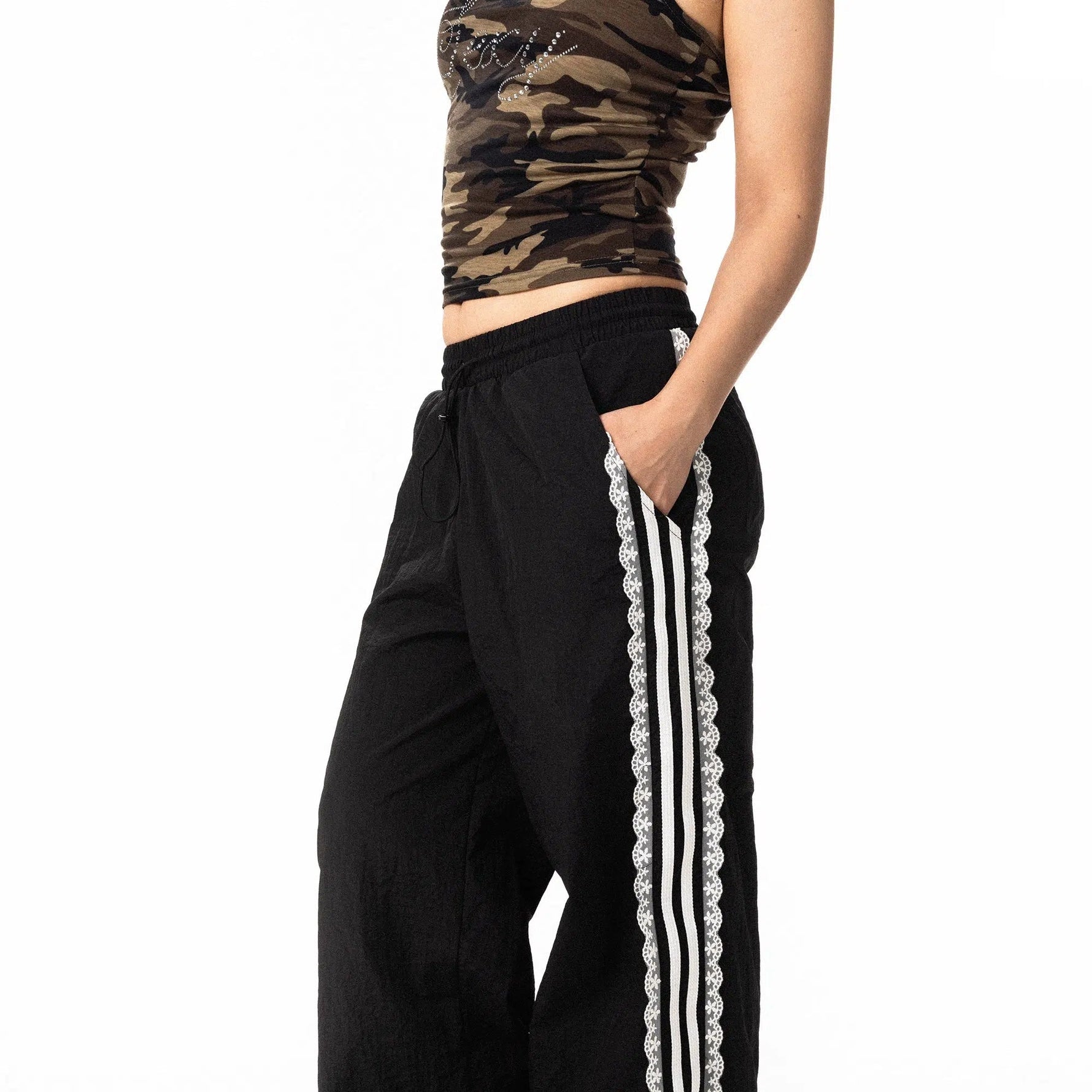 Side Stripe Wide-leg Track Pants