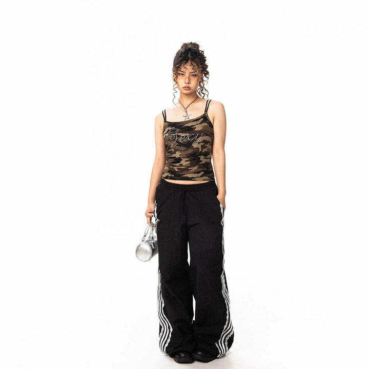 Side Stripe Wide-leg Track Pants