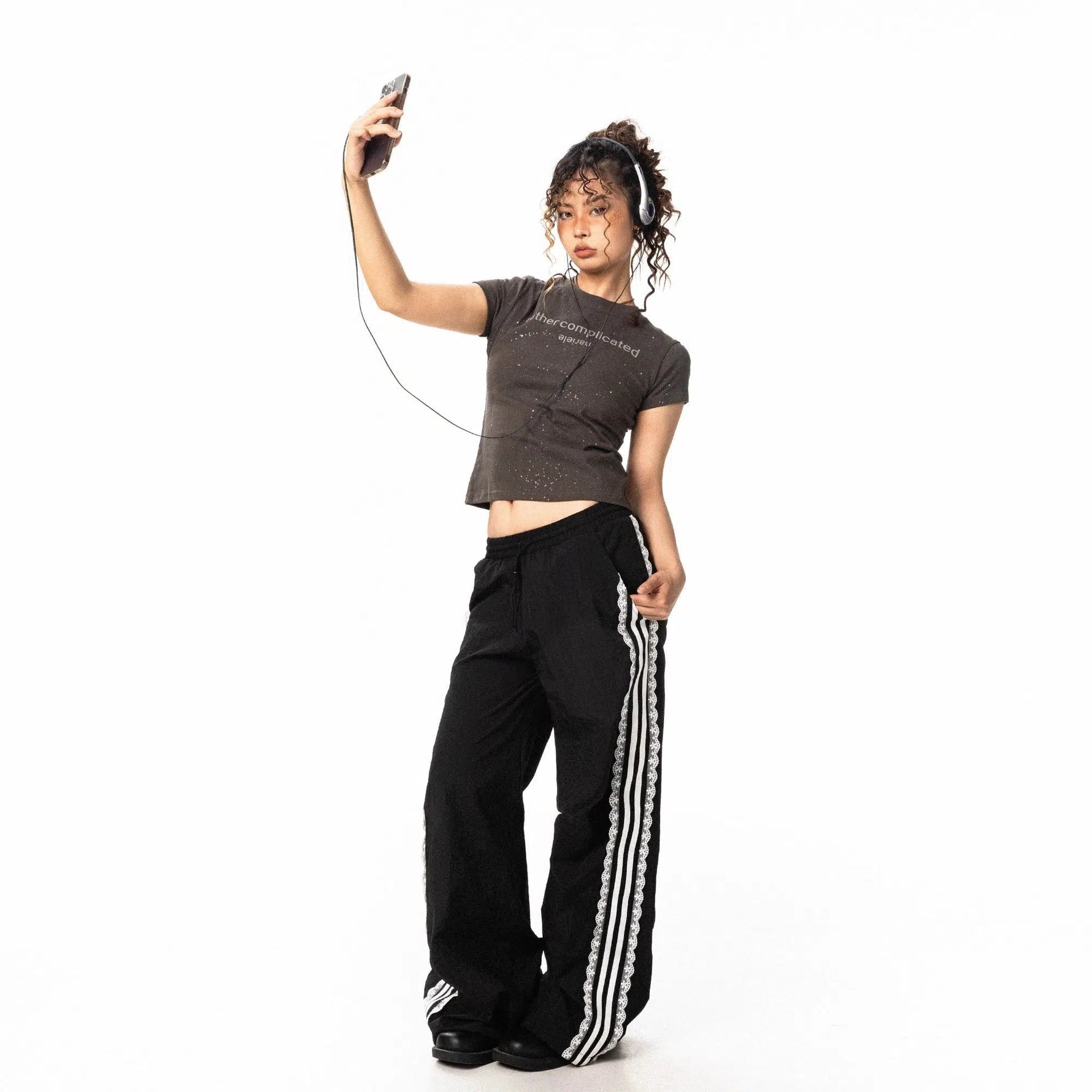 Side Stripe Wide-leg Track Pants