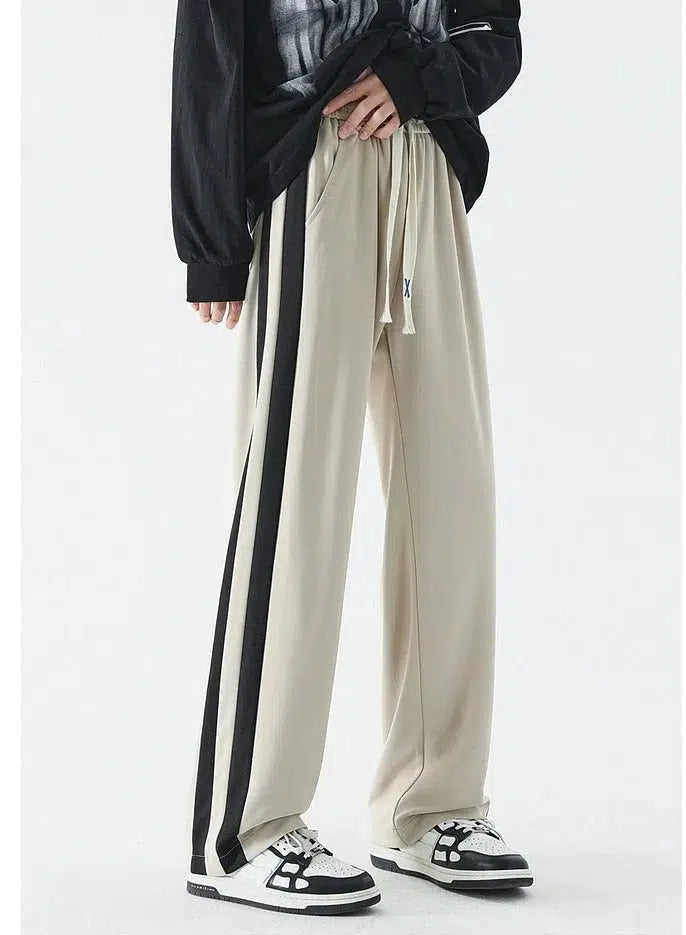 Side Striped Contrasting Sports Pants