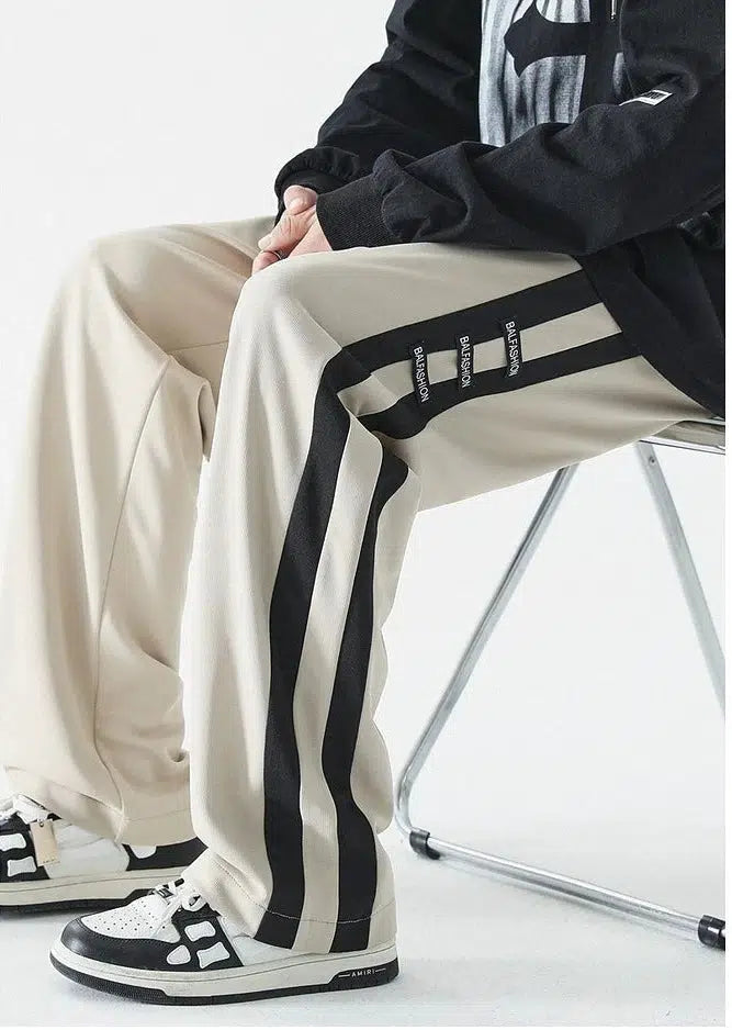 Side Striped Contrasting Sports Pants