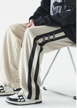 Side Striped Contrasting Sports Pants