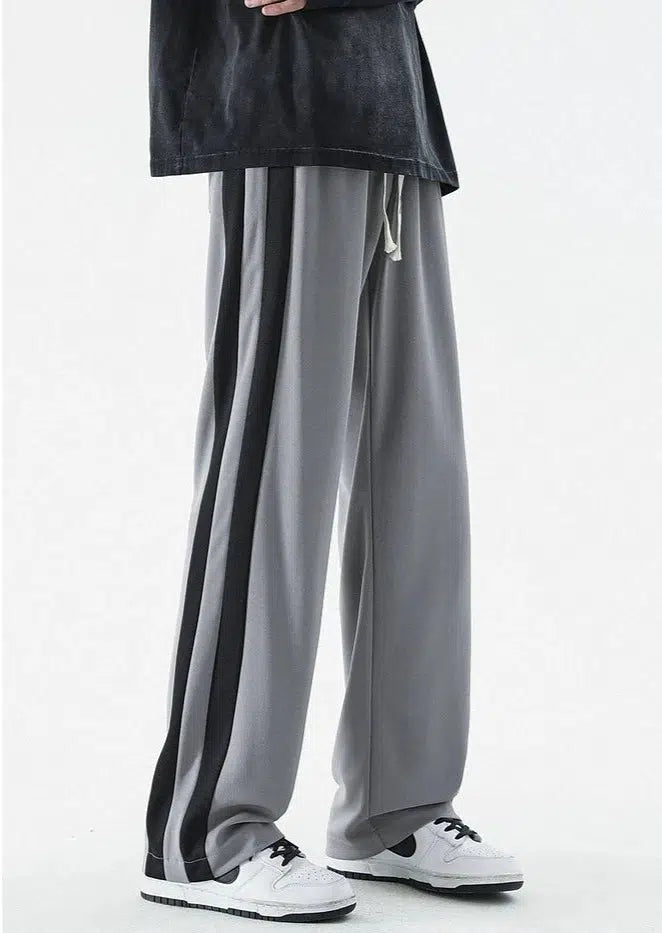 Side Striped Contrasting Sports Pants