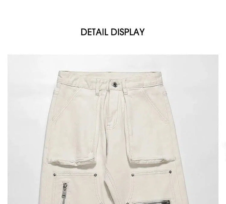 Side Zipper Cargo Jeans