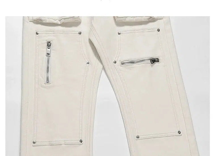 Side Zipper Cargo Jeans