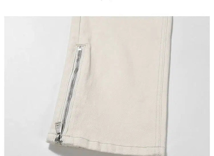 Side Zipper Cargo Jeans