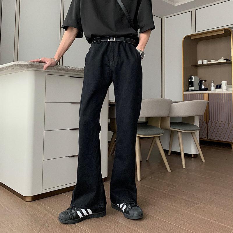 Side Zipper Slit Flare Jeans