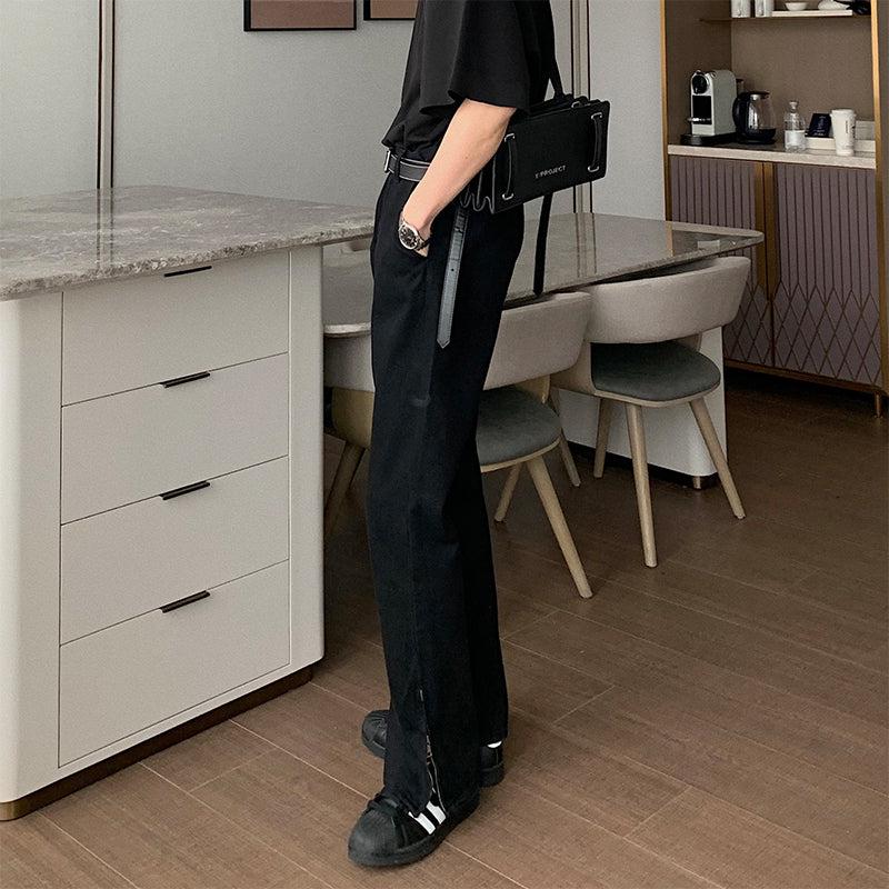 Side Zipper Slit Flare Jeans